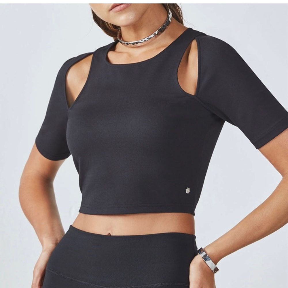 XL Fabletics Zip Up Athletic Cut Out Top